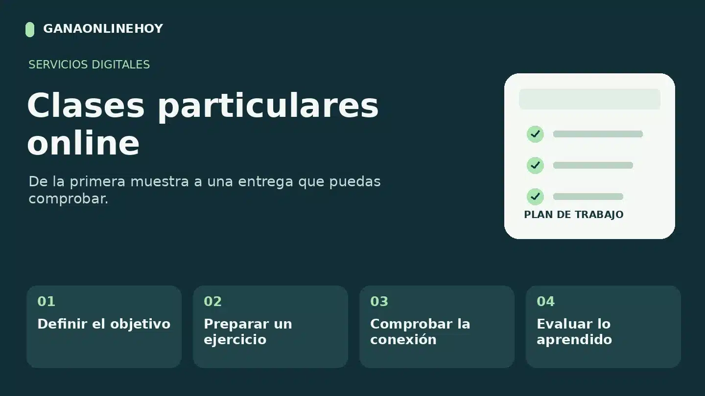 Clases particulares online: definir el objetivo, preparar un ejercicio, comprobar la conexión, evaluar lo aprendido.